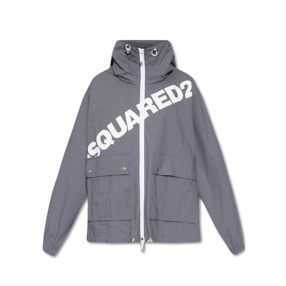 Dsquared² Gray Cotton Shell Men's Jacket